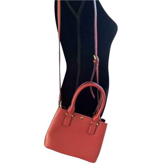 Anthropologie Melie Bianco Cross Body Purse Women’s Rust Red Gold mini tote Boho - Picture 5 of 7